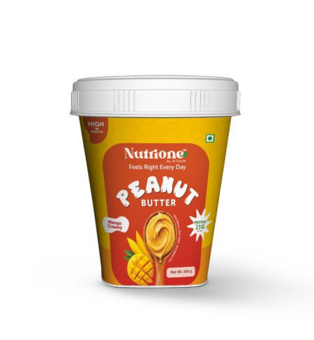 NutriOne Mango Creamy Peanut Butter | 23% Protein | Mango Flavored Peanut Butter Spread